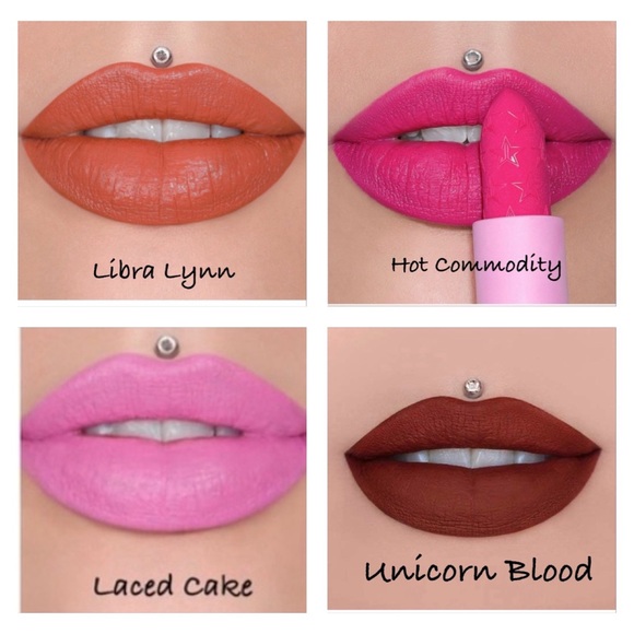 JEFFREE STAR 4PC. VELVET TRAP DISCONTINUED LIPSTICK COLORS BUNDLE SET NIB - Picture 1 of 11